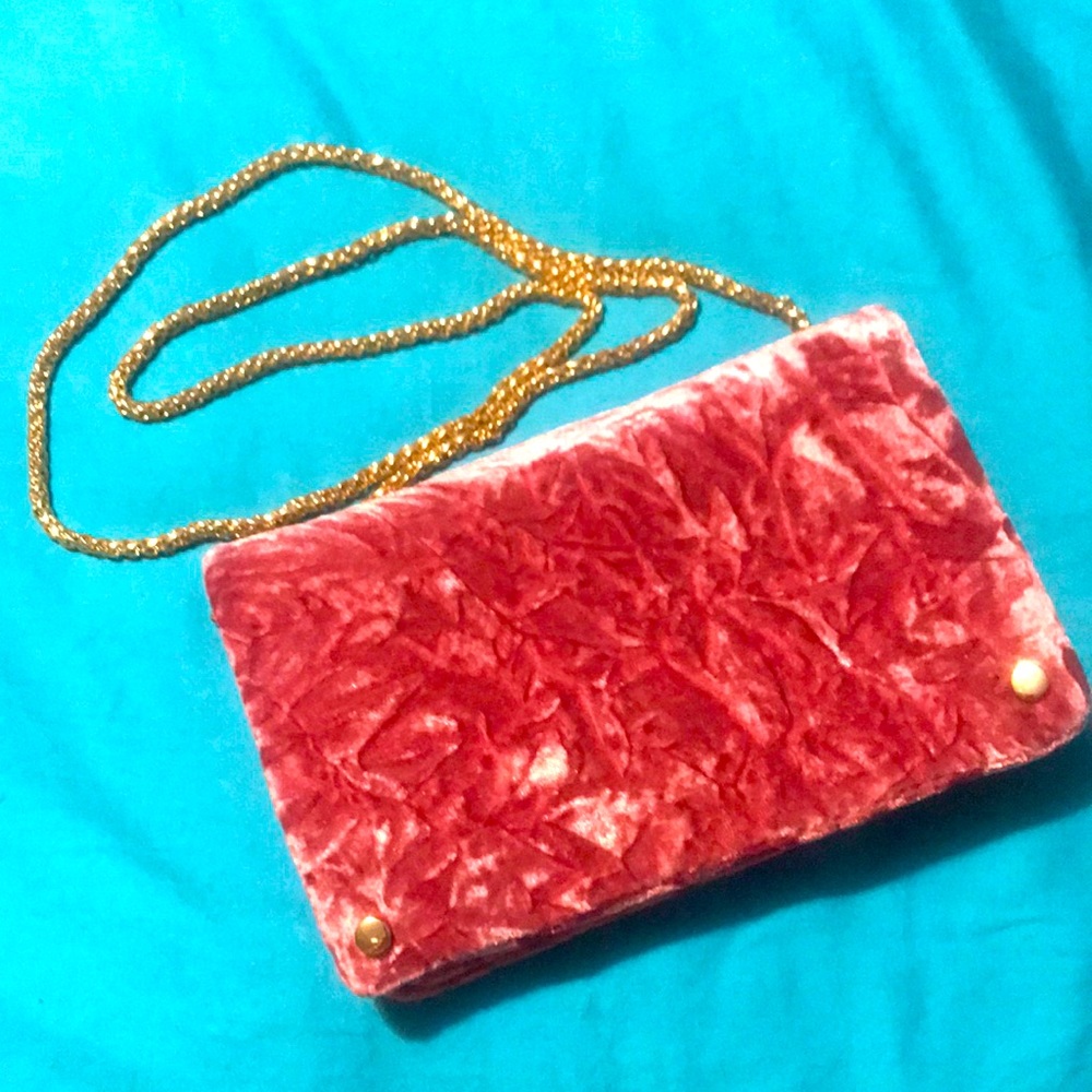 Street Level crushed velvet crossbody/clutch